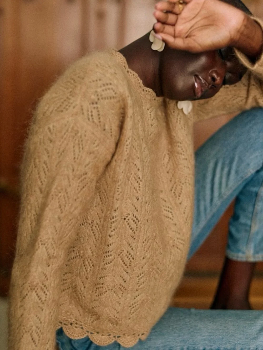 NWT Sezane Louison Jumper/Sweater in Biscuit. Size S. - Picture 3 of 7